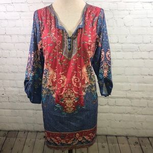 5 for $25 XJF CM Print Tunic With Tassles Size Medium